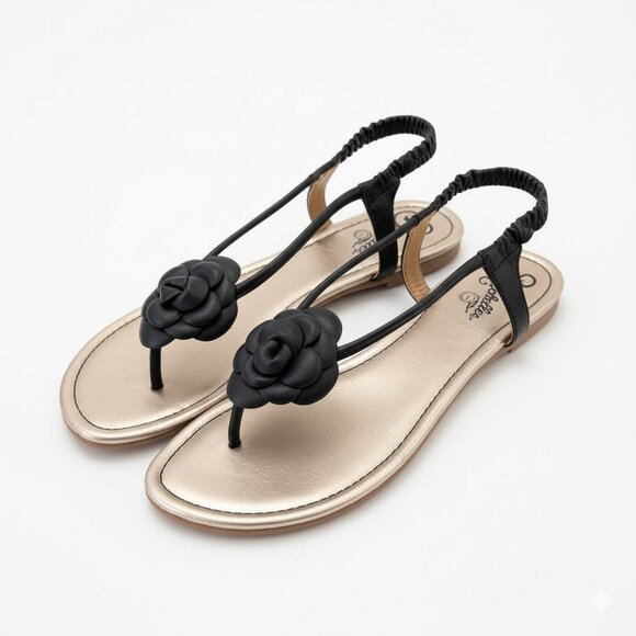 Seychelles Jayne Women's Black Used Leather Rose Strap Sandals 9.5 - Picture 9 of 13